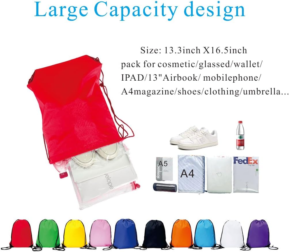 Drawstring Backpack Bulk 30 Packs Draw String Bags for Gym Sports Trip Pedestrianism Cinch Sack DIY for Women Men (multi color 10color) - Image 4