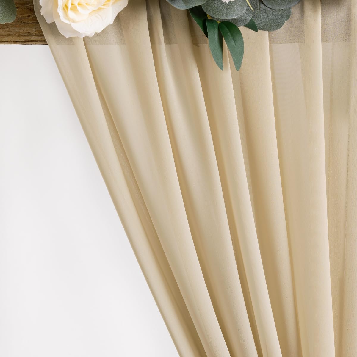 Tissu en mousseline de soie pour fête de mariage Champagne 18,4 m