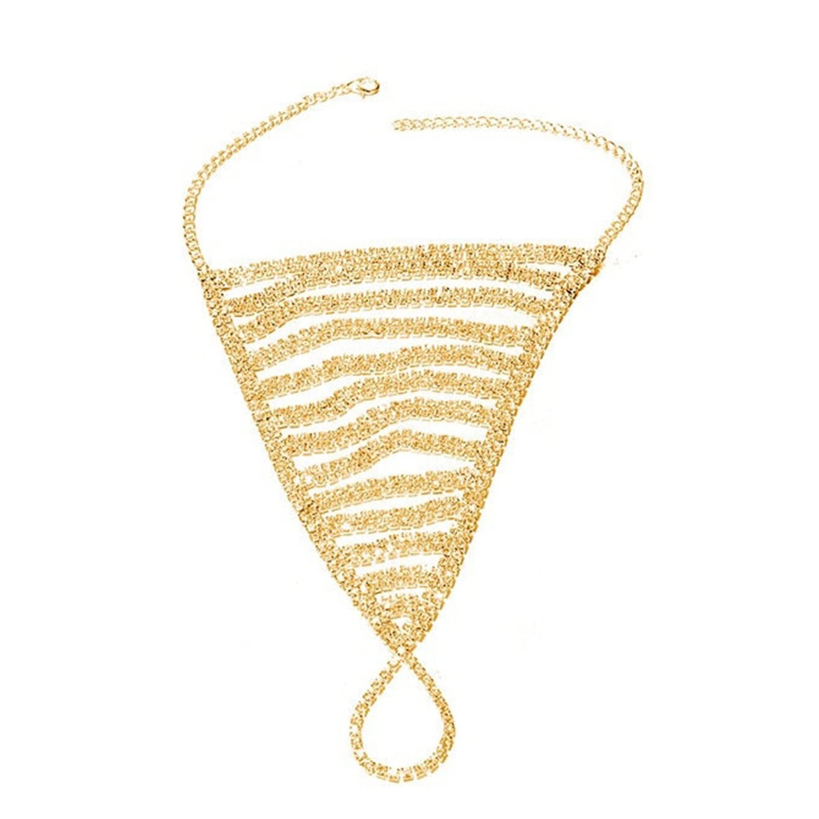 ZZSRJ Anklet Multistrato Esplosivo in Stile Etnico Europeo e Americano Sexy Rinestone Catena Accessori Beach Beach Women Wholesale (Metal Color : Gold, Dimensione : One Size)