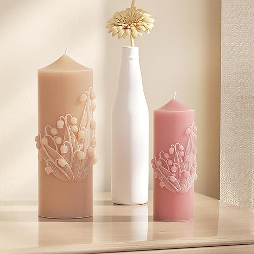 Miniatura 2 de 2 moldes de silicona para velas, cilindros con flores, moldes de resina de silicona de cristal para fundición de resina epoxi UV, manualidades,