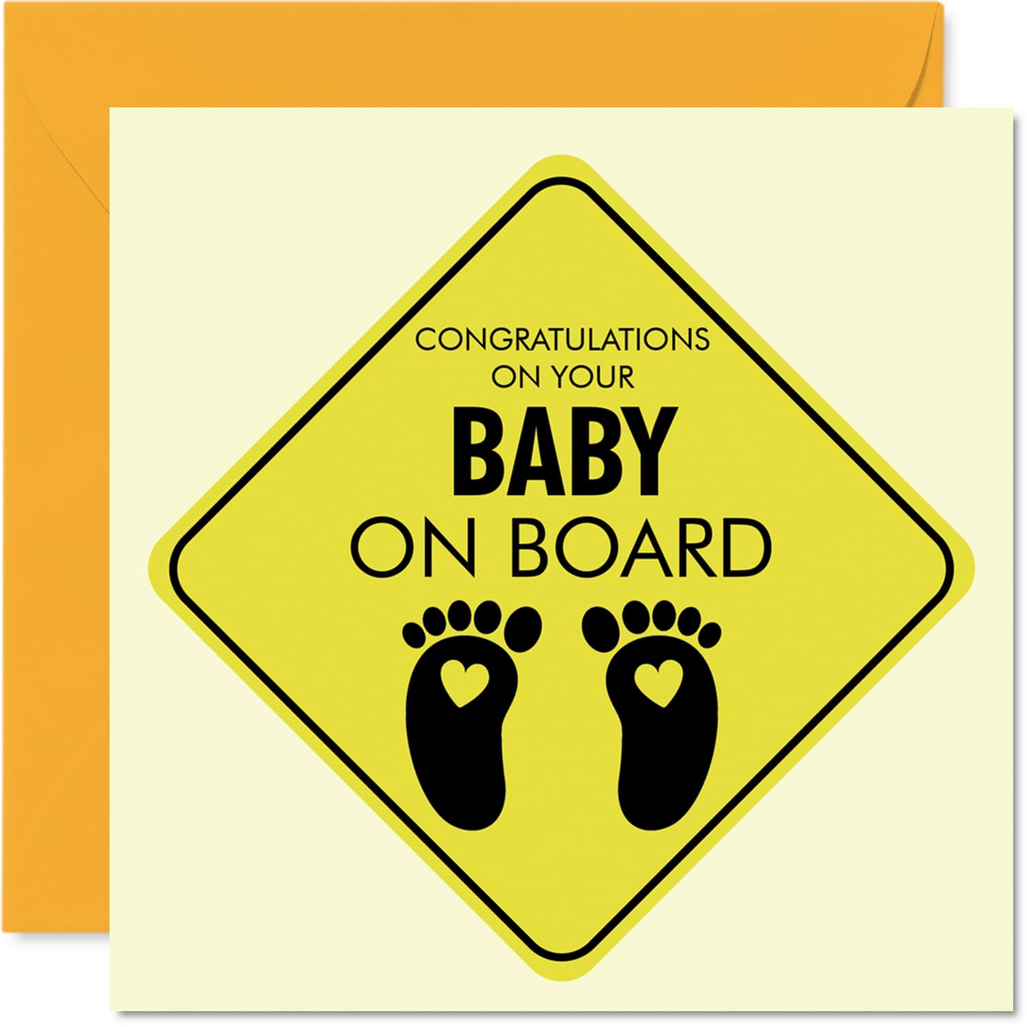 New Baby Unisex Card - Baby on Board - Well Done Congratulations Card for Friends Family Colleague Neighbour, 145mm Welcome To The World Greeting Cards