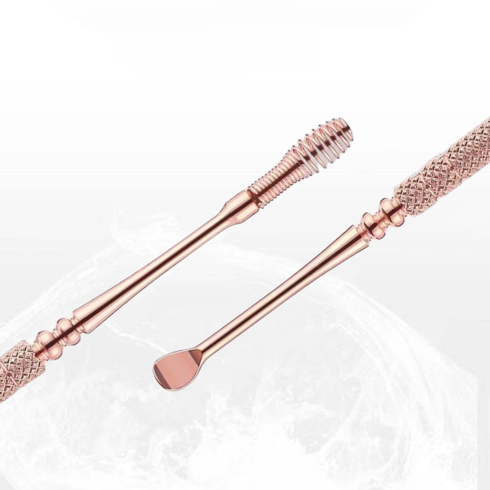 Ear Wax Removal Spring Ear Wax Cleaner Tool Set,Professional Ear Cleaner, Stainless Steel 360° Spiral Ear Massage Cleaning Tool with Cleaning Brush and Storage Box (Gold)