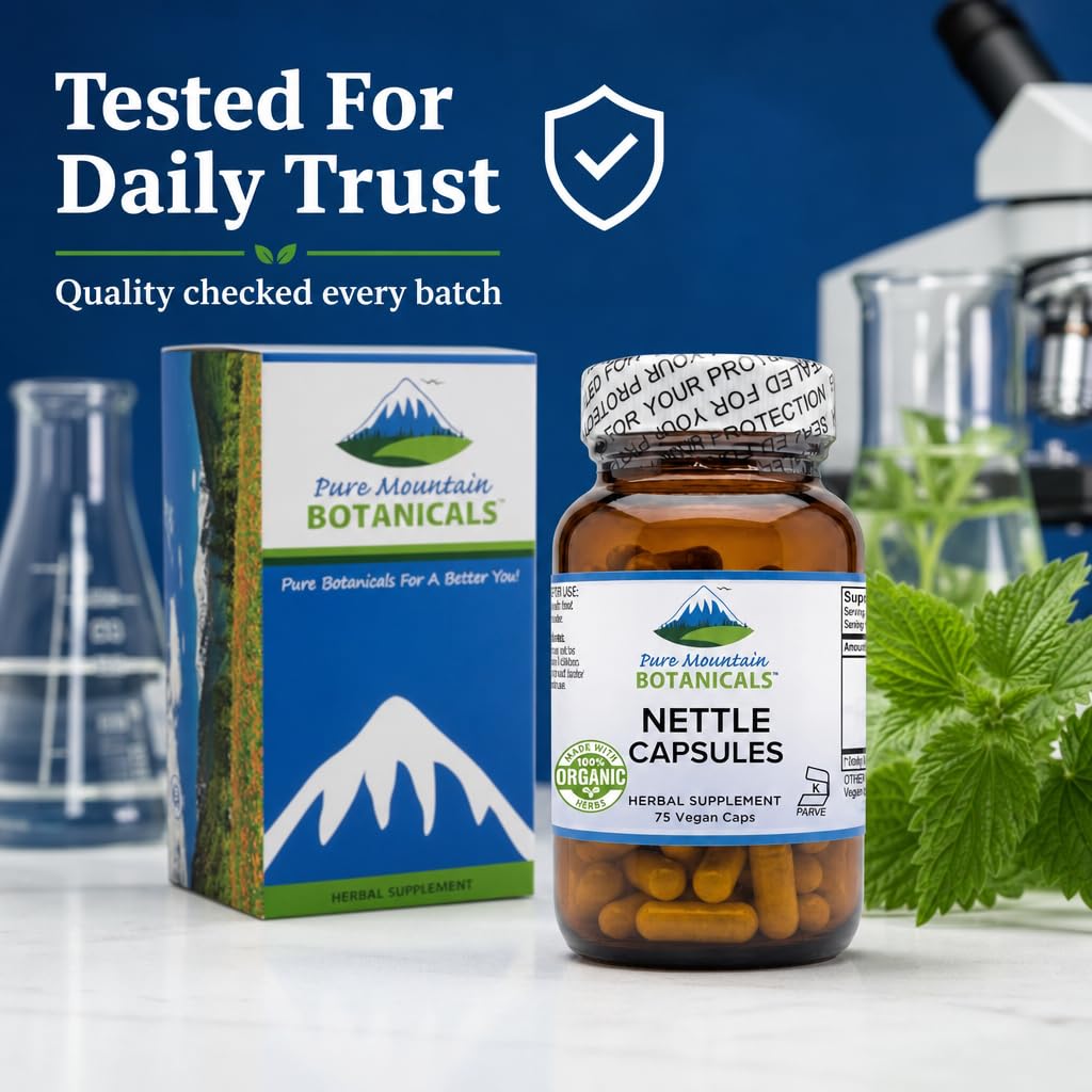 Pure Mountain Botanicals Stinging Nettle Leaf Capsules - 500mg Organic — Amazon image 6