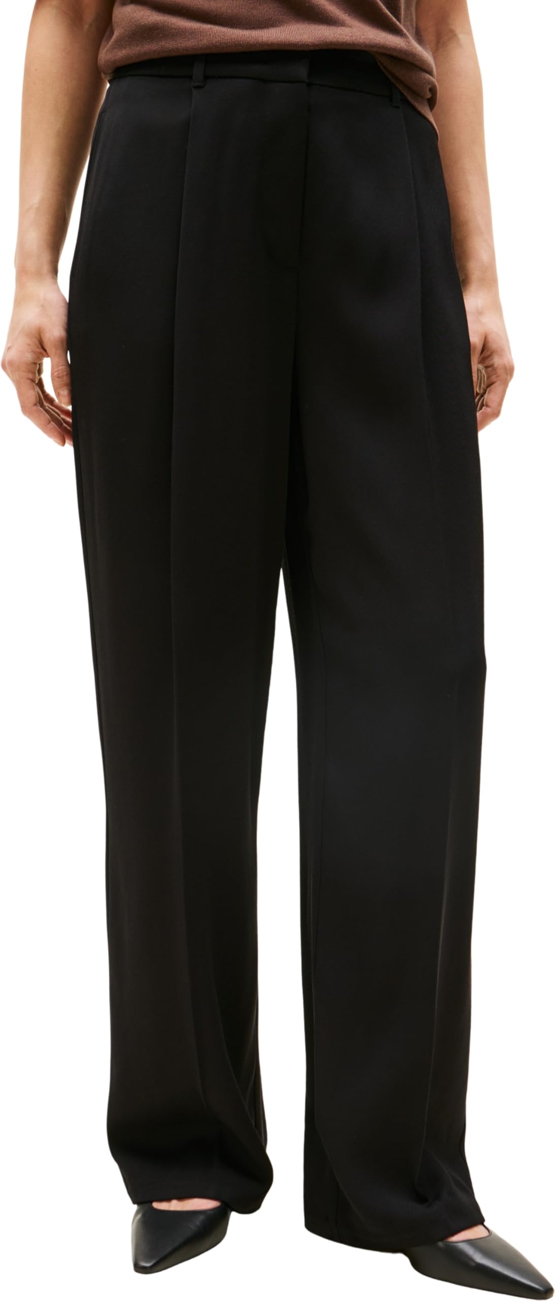Tommy Hilfiger Pantalón de Tela Mujer Twill Straight Pants Relaxed Fit