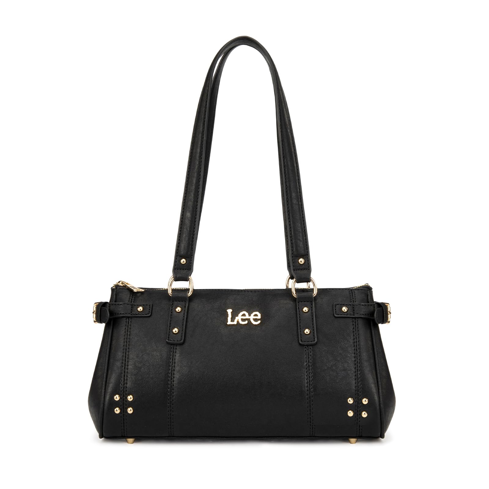 Lee Vintage Shoulder Bag for Women, Medium Studded Satchel Purse