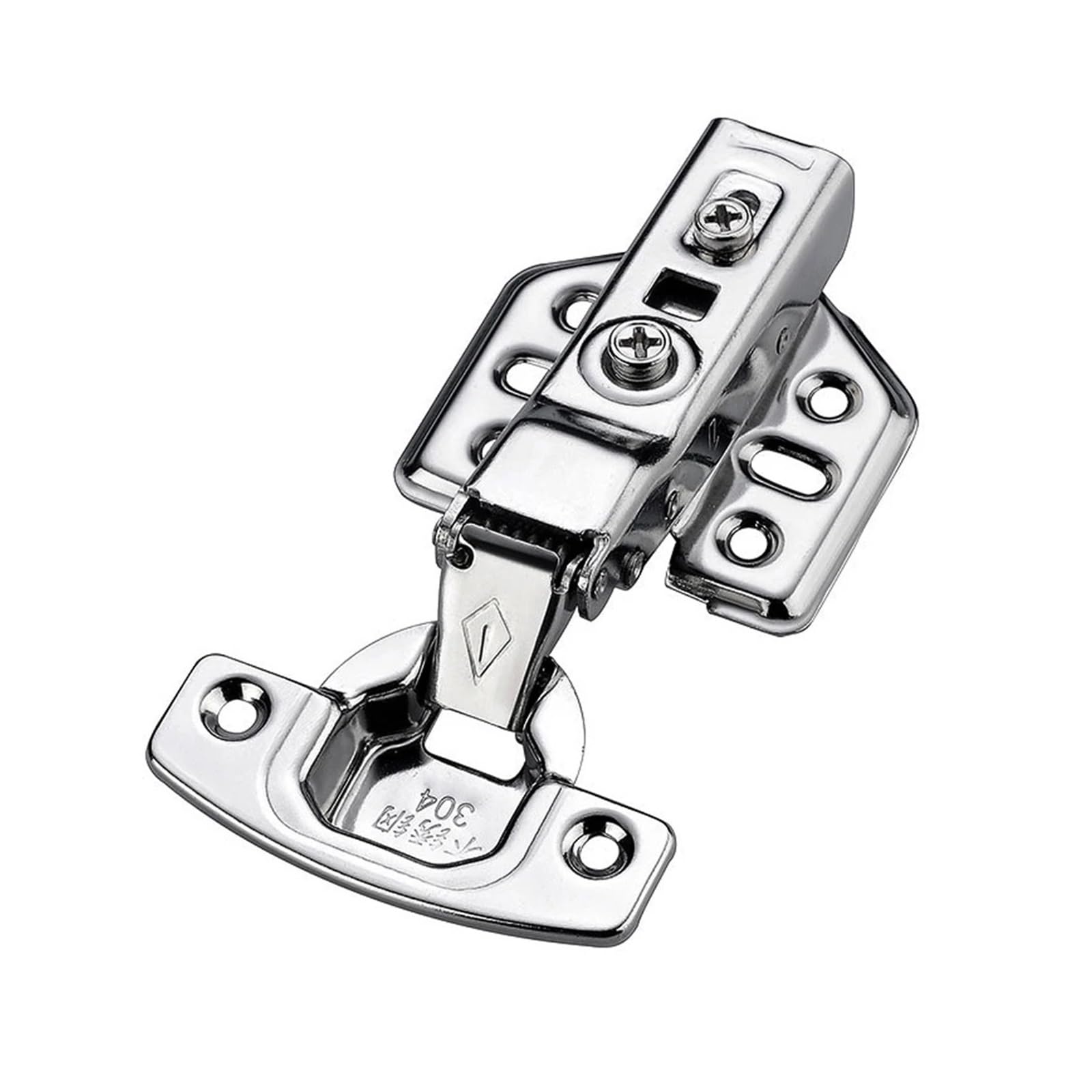 1/10Pc Hydraulic Hinges Cabinet Door Spring Hinge Damper Buffer Quiet Closing Kitchen Cupboard Furniture 304 Stainless Steel (Size : 6Big Bend (10Pc))
