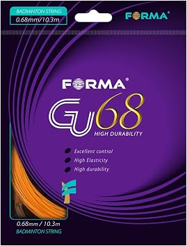 GU68 Badminton String 0.68mm 10.3m Strong Durability Good Elasticity 4 Colors Yellow White Green Orange