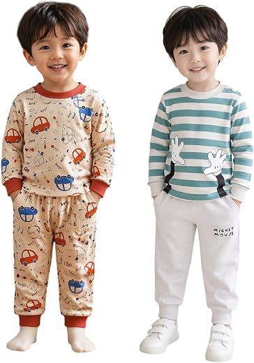 Tagas Baby Boys and girls Cotton Night Suit Set with Cute Car Print – Full Sleeve Top & Pajama Set|comfortable baby wear|C...