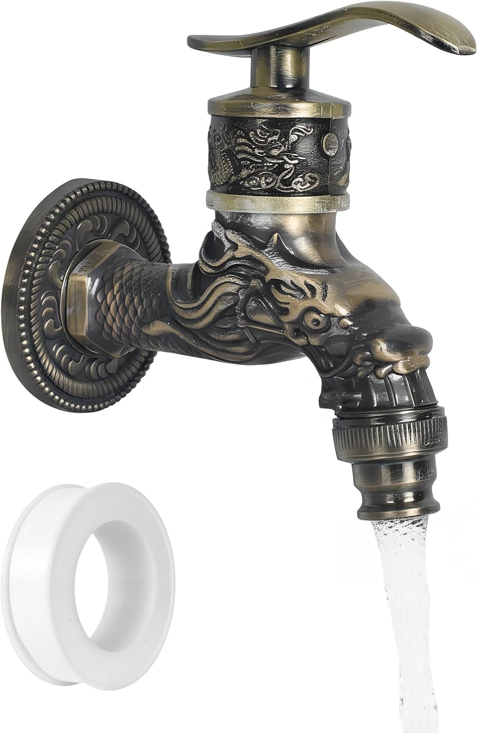 1/2-Zoll Vintage-Drachen-Wasserhahn zur Wandmontage