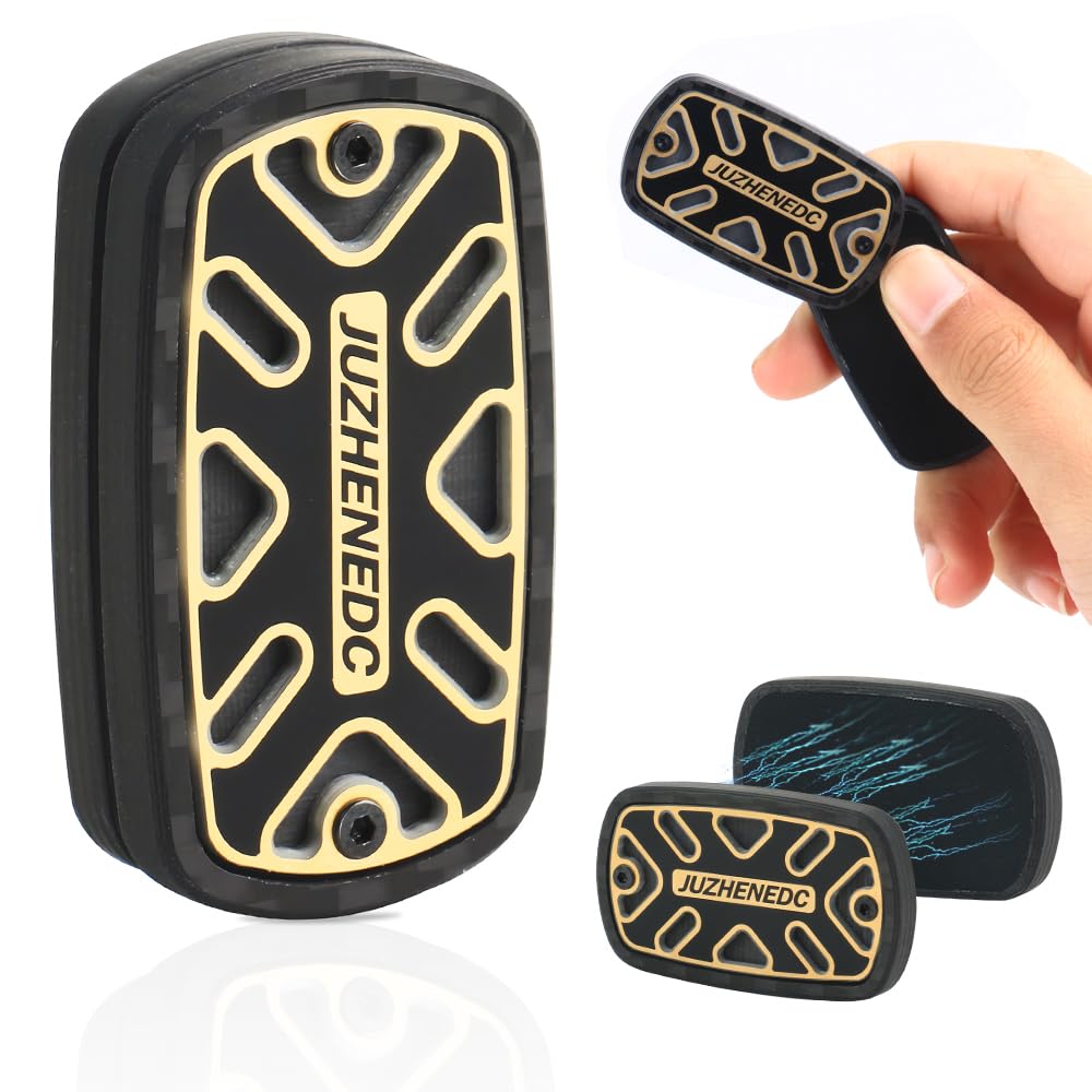 STONESTARCarbon Fiber Fidget Slider, Trackless Fidget Slider Magnetic EDC Fidget Toy for Adults Home/Office Executive Desk Toys, ADHD/Autism (Black & Gold)