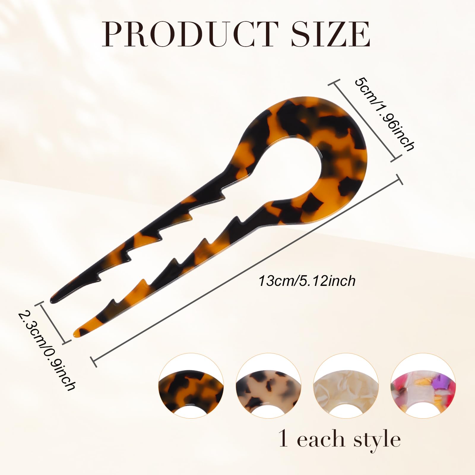 Bomiclss 4 Pieces French Hair Pin for Women U Shaped Hair Pins French Twist Hairs Pin French Style Hair Stick Updo Hair Sticks Tortoise Shell Chignon Pin for Women Girls Hairstyle Accessories - Image 2