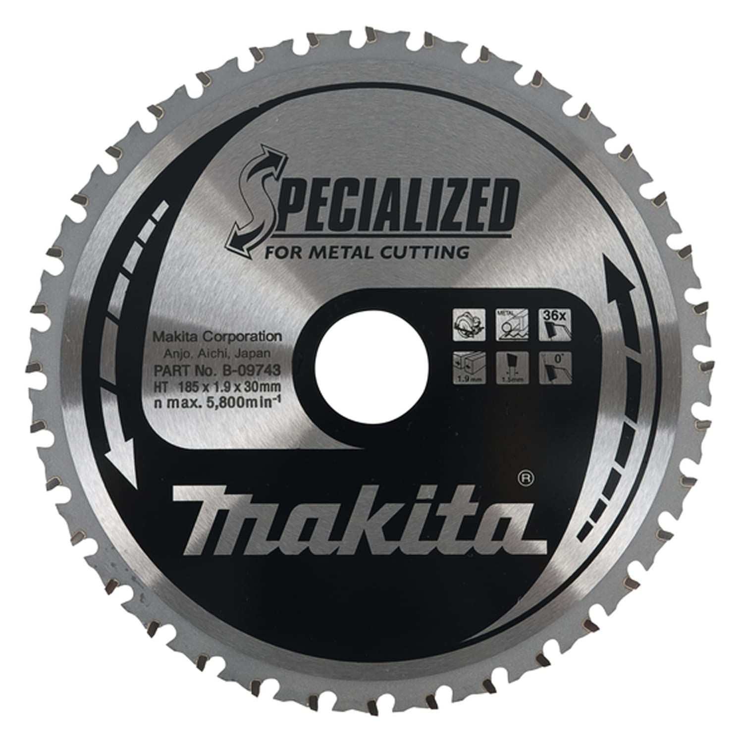 Makita B-09743 - Disco HM 185/30/36D Metal (Cermet)