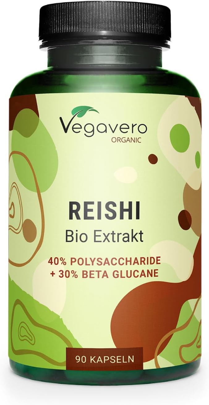 – Organic Reishi Extract | 8400 mg (14:1) Ganoderma Lucidum | with Polysaccharides & Beta Glucans | Mushroom Supplement | 90 Capsules | Vegan