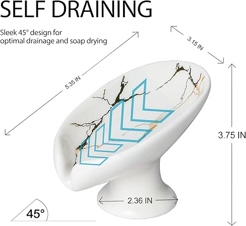 Miniatura 2 de Jabonera, jabonera autodrenante, jabonera de cerámica fácil de limpiar, mantiene el jabón seco para fregadero de cocina y baño, ducha o pared de