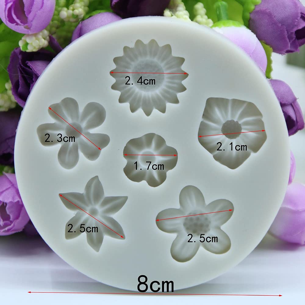 Stampo In Silicone 3D A Forma Di Fiore/rosa, Per Dolci, Cioccolato E Sapone, Dimensioni 5,2x4,5x2,3 Cm, Resistente Al Calore - 2