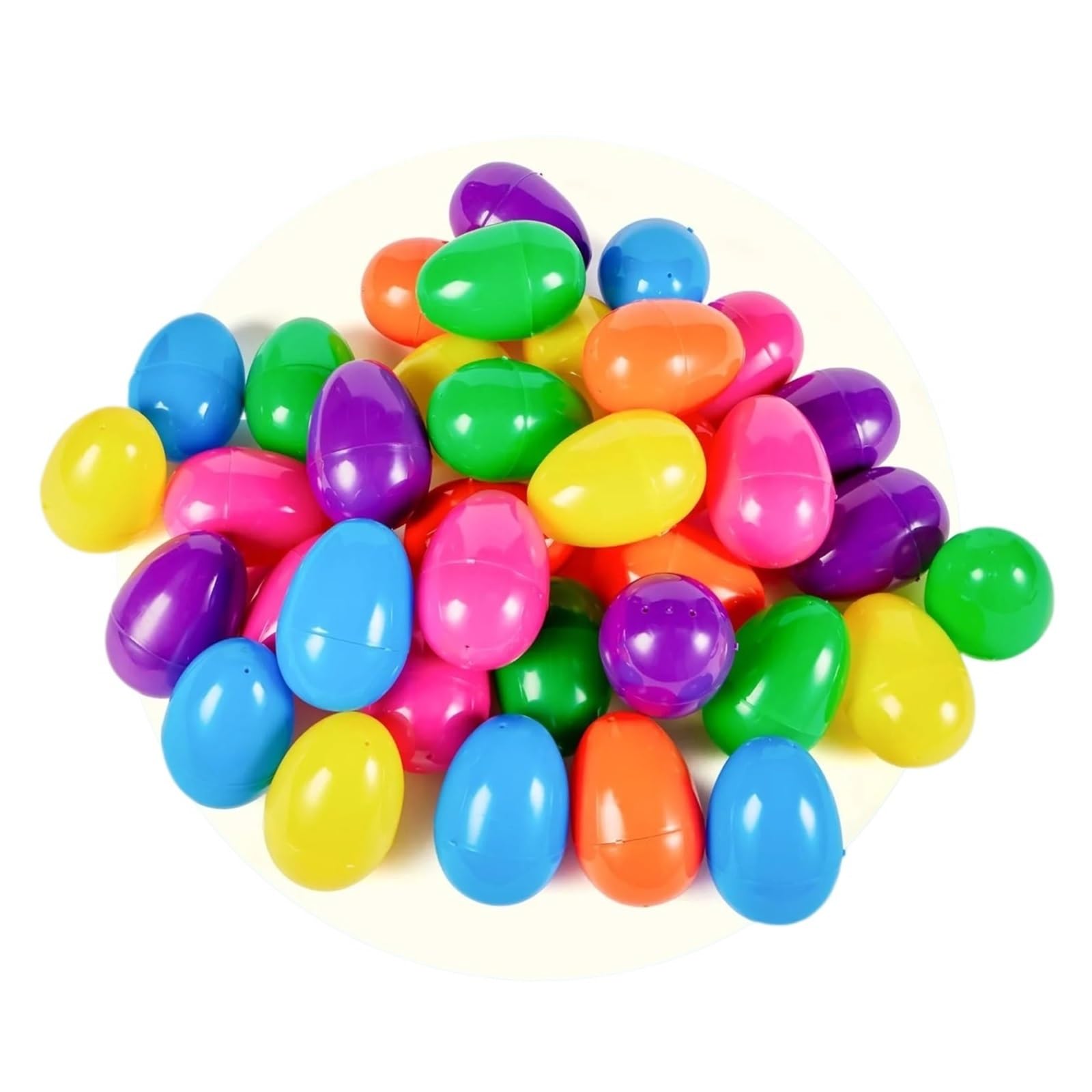 ZYAYNG 30pcs Easter Eggs Empty Plastic Fillable Colorful Bright Eggshell for Hunt Filling Treats Party Favor For Easter