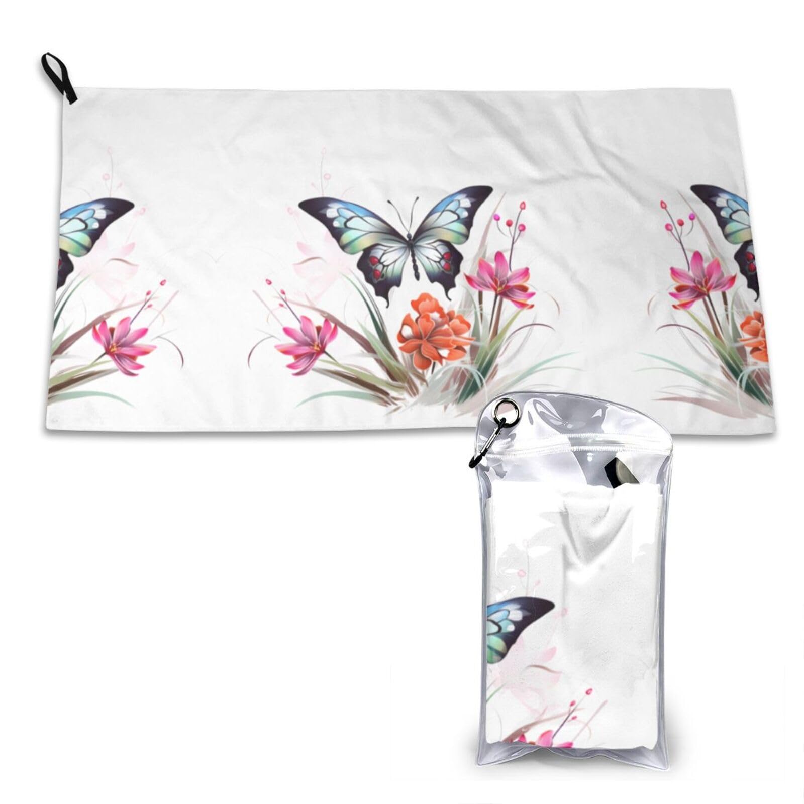 WXWJSHMGC Floral Butterfly Print Cooling Towel, Gym Towel,Cooling Towels For Neck, Soft Breathable Travel Cool Towel,Sports Towels For Gym,Camping