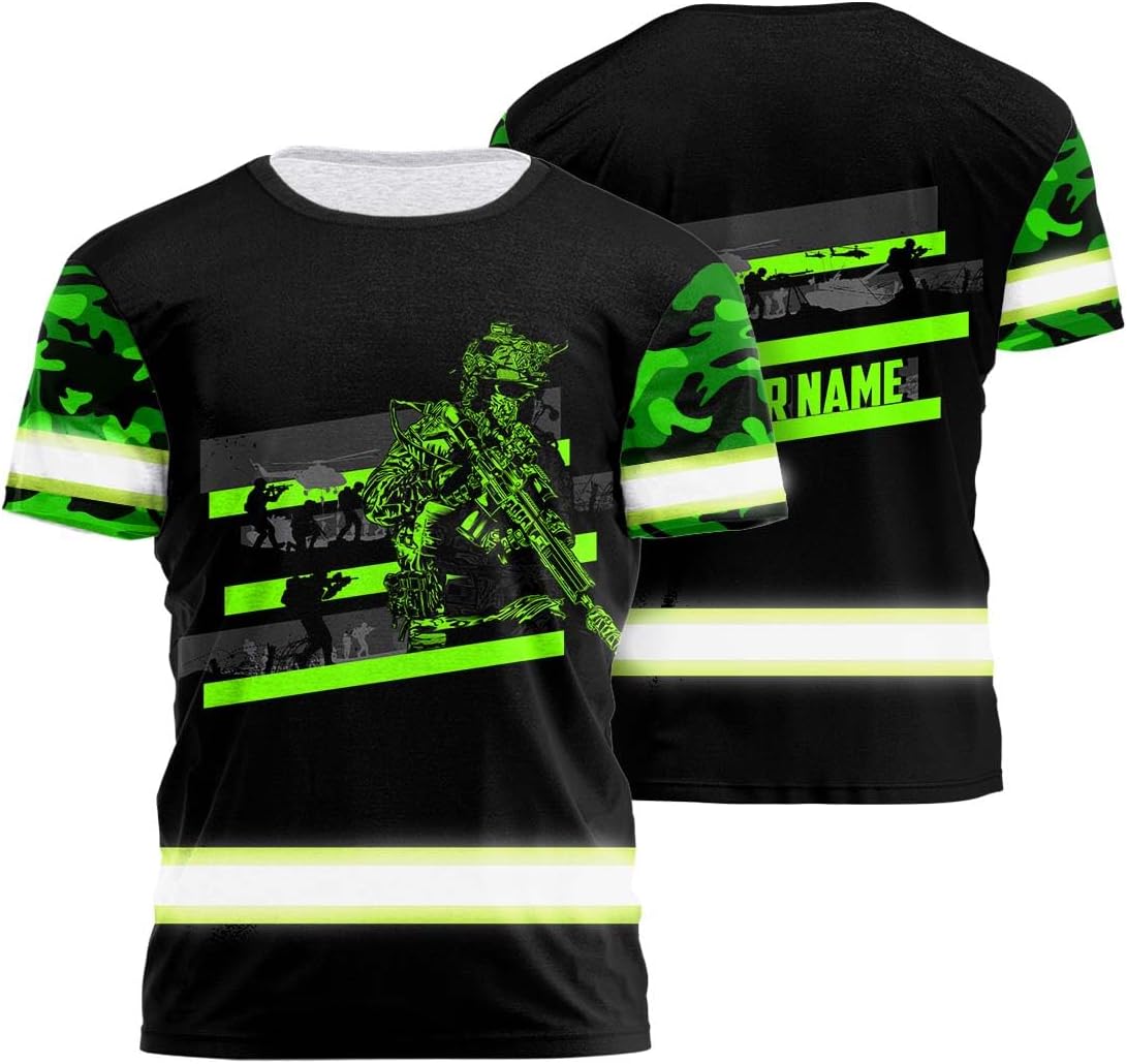 Eagle US Flag High Visibility Shirt for Men Hi Vis Shirt Custom Name Class 3 Reflective Safety Shirts Workwear