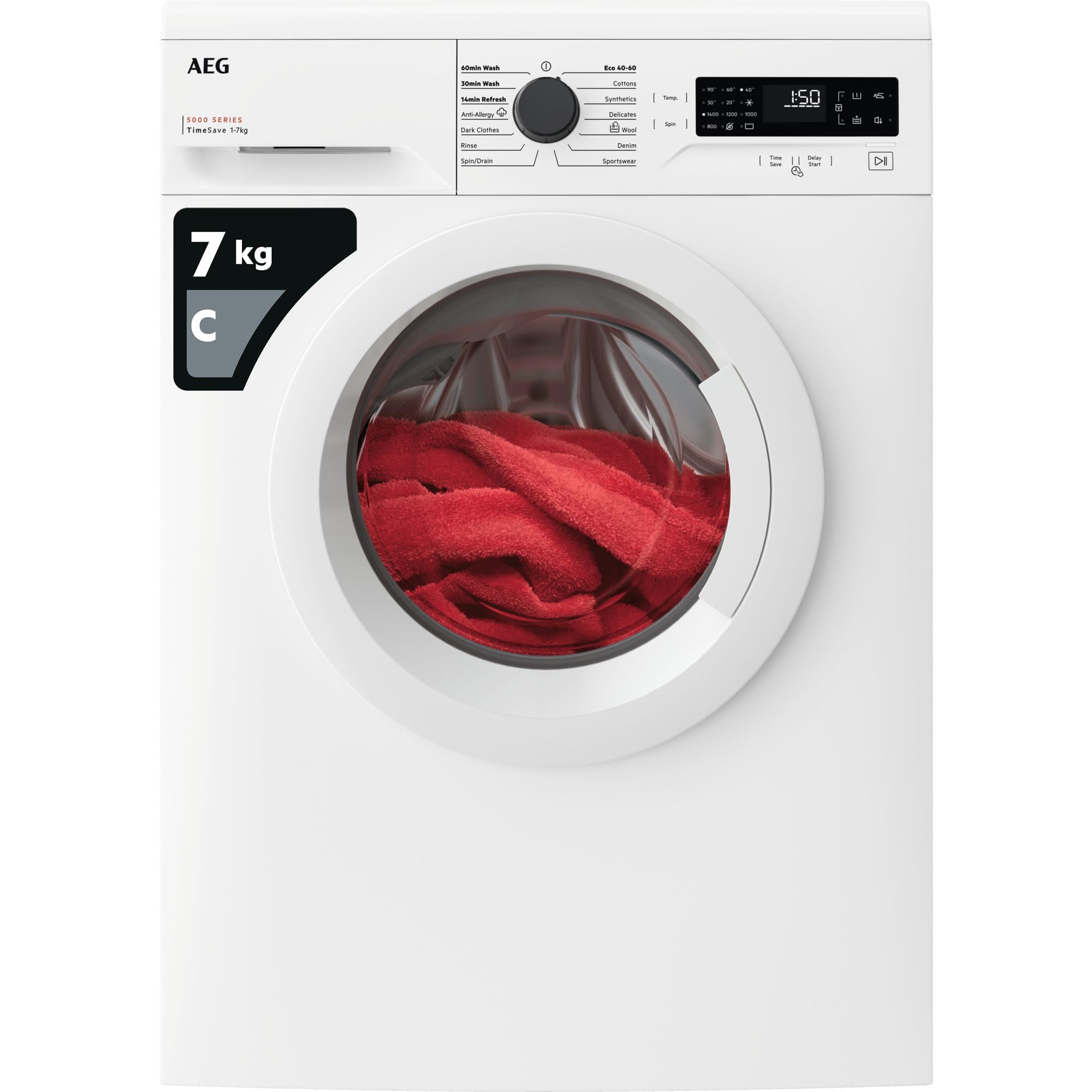 Aeg Lfx50744BWhite Freestanding 7Kg Washing Machine1400 RpmC Energy from B&Q