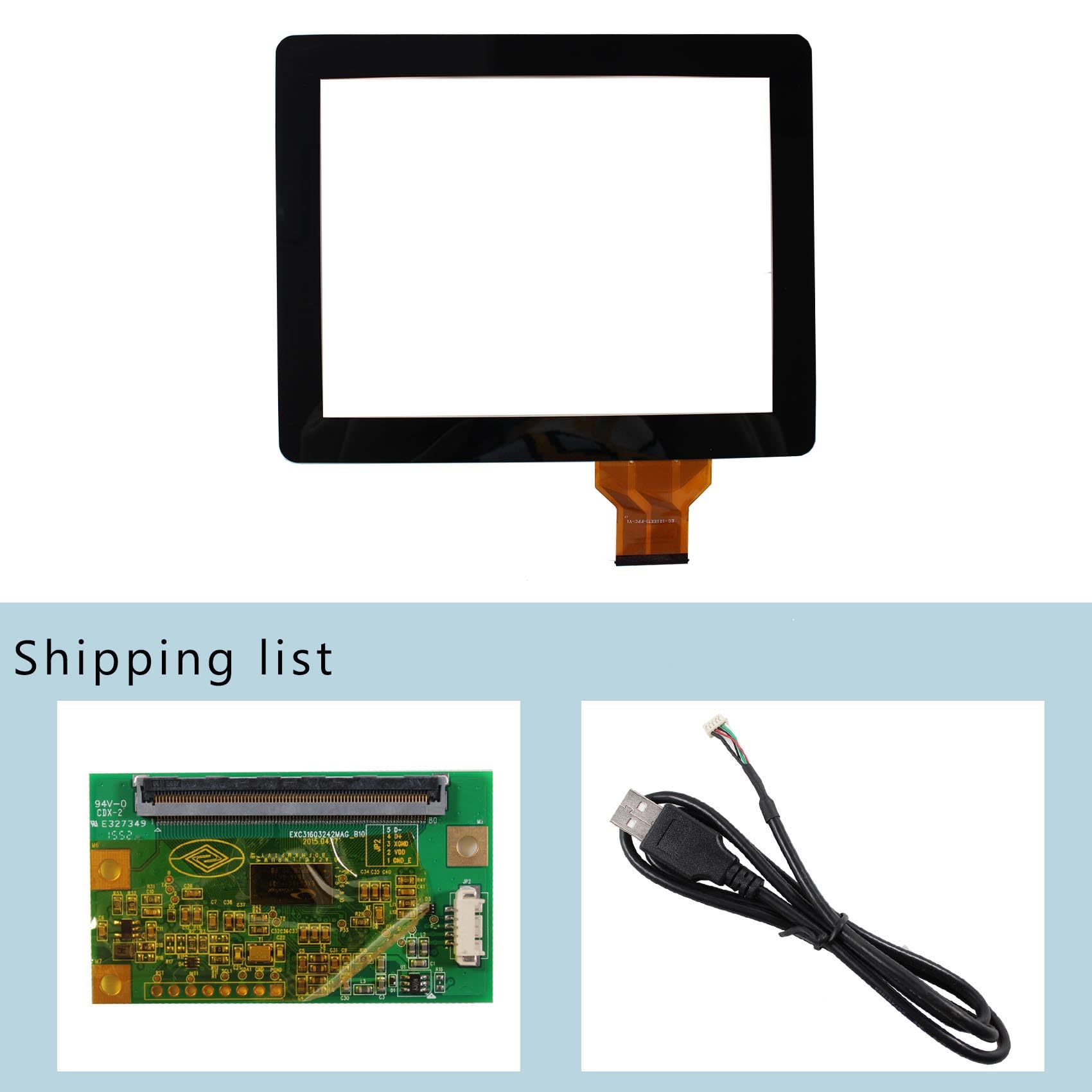 VSDISPLAY 12,1 Zoll kapazitives Touchpanel VS121TC01-A1 | mit USB-Controller-Karte