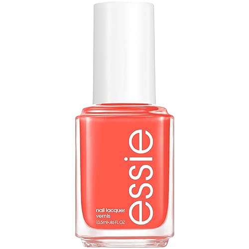 essie - Esmalte de uñas de calidad de manicura, vegano sin 8, coral de tono medio, tono Check In To Check Out, 0.46 onzas líquidas