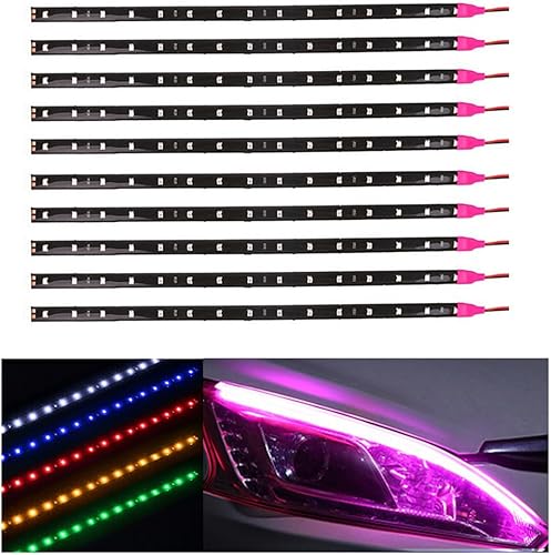 Tira de luz LED de 12 V, súper brillante, 11.8 in, impermeable, suave, luz 35281210 15 SMD para decoración interior y exterior de automóviles,