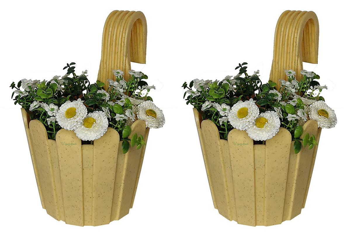 Wonderland Fence Hook Railing Planter (Premium Plastic Railing pots for Balcony) (Beige) (B096PHRRHB) Amazon Price History, Amazon Price Tracker