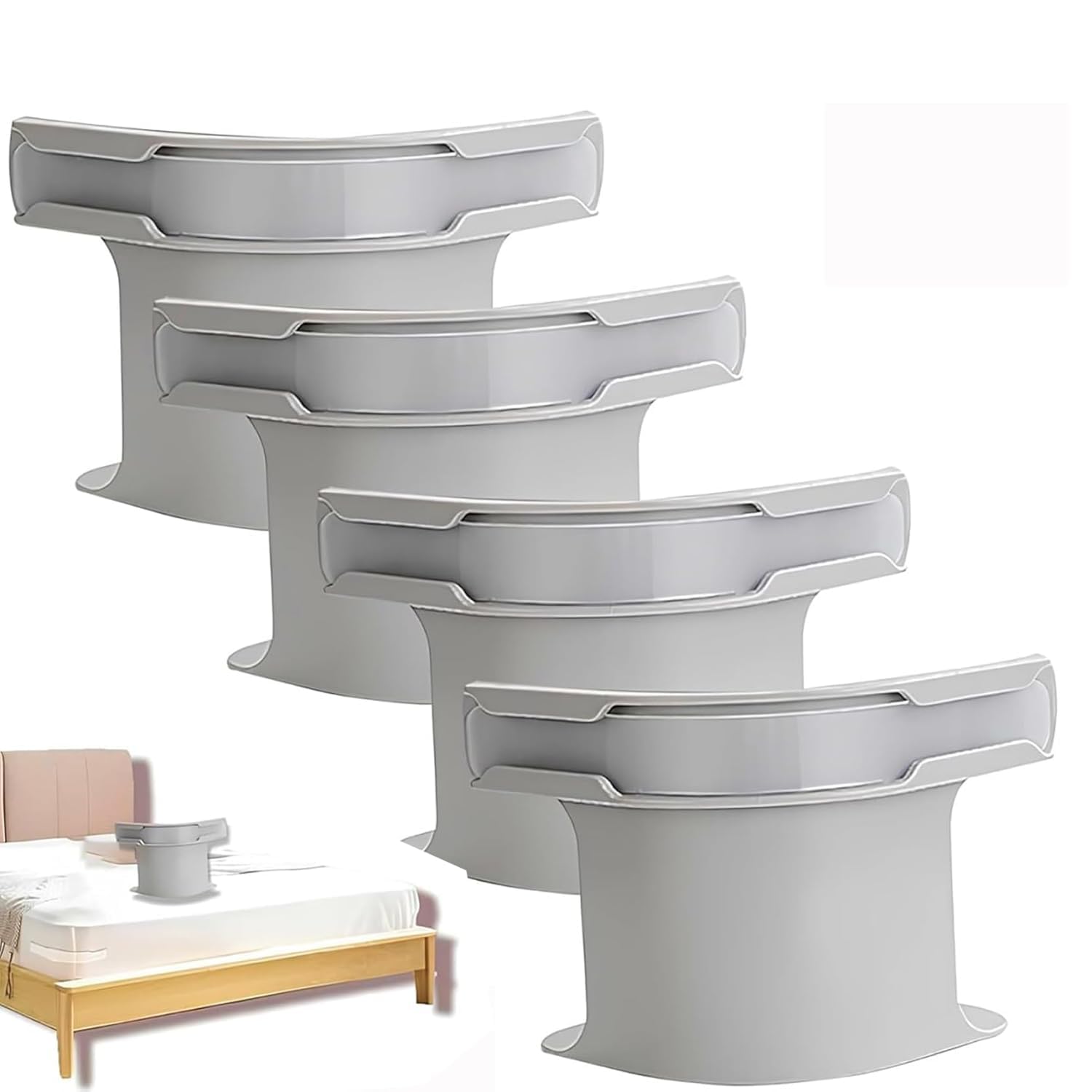 Bed Sheet Holders for Corners, 4-Piece Set for Bedsheet Corners, Mattress Lock Sheet Holder, Bedsheet Tucker, Suitable for All Mattress Sizes (Gray)