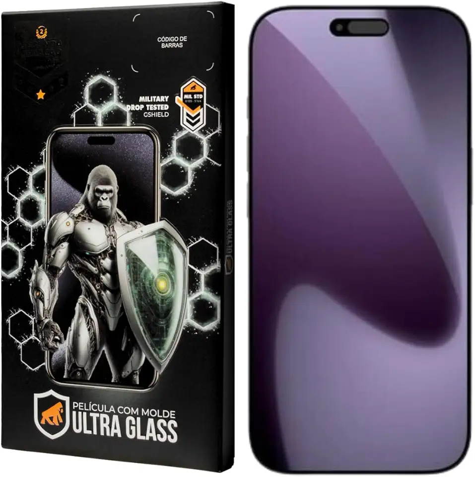 Gshield Película de Vidro Temperado Ionizado Anti-Reflexo Anti Impacto 100% de sensibilidade Tela Toda, Ultra Glass para (iPhone 17 Pro Max)