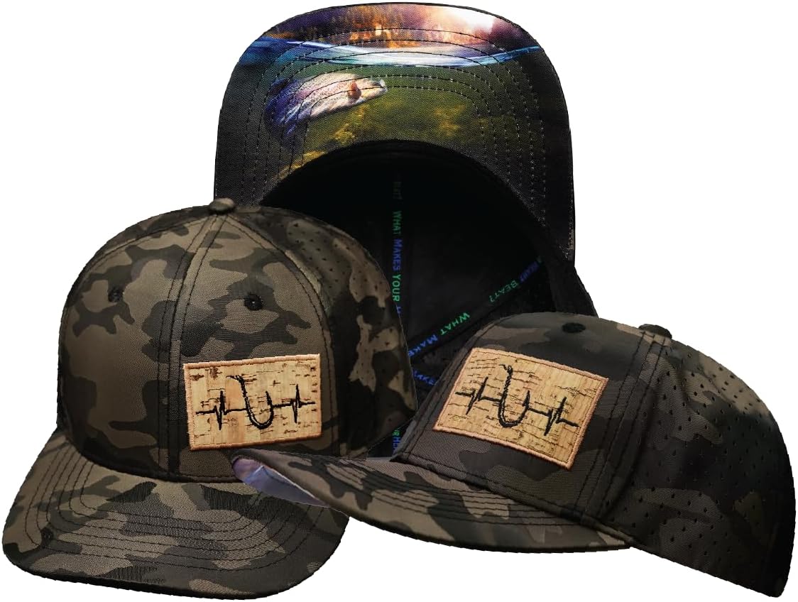 Fishing Hat - Baseball Hat Fit - Tan Camo - Laser Mesh