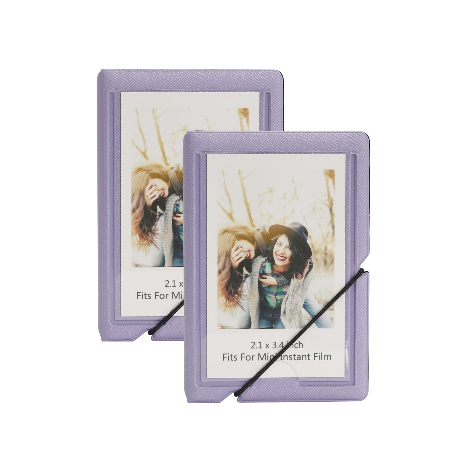 Mini Instant Film Polaroid Photo Album Book For 3 Inch Fujifilm Instax Mini 12 11 9 99 8 7+ 40 EVO Camera Film, HP Sprocket, K-pop Photocards (Antique Violet, 2 Pack)