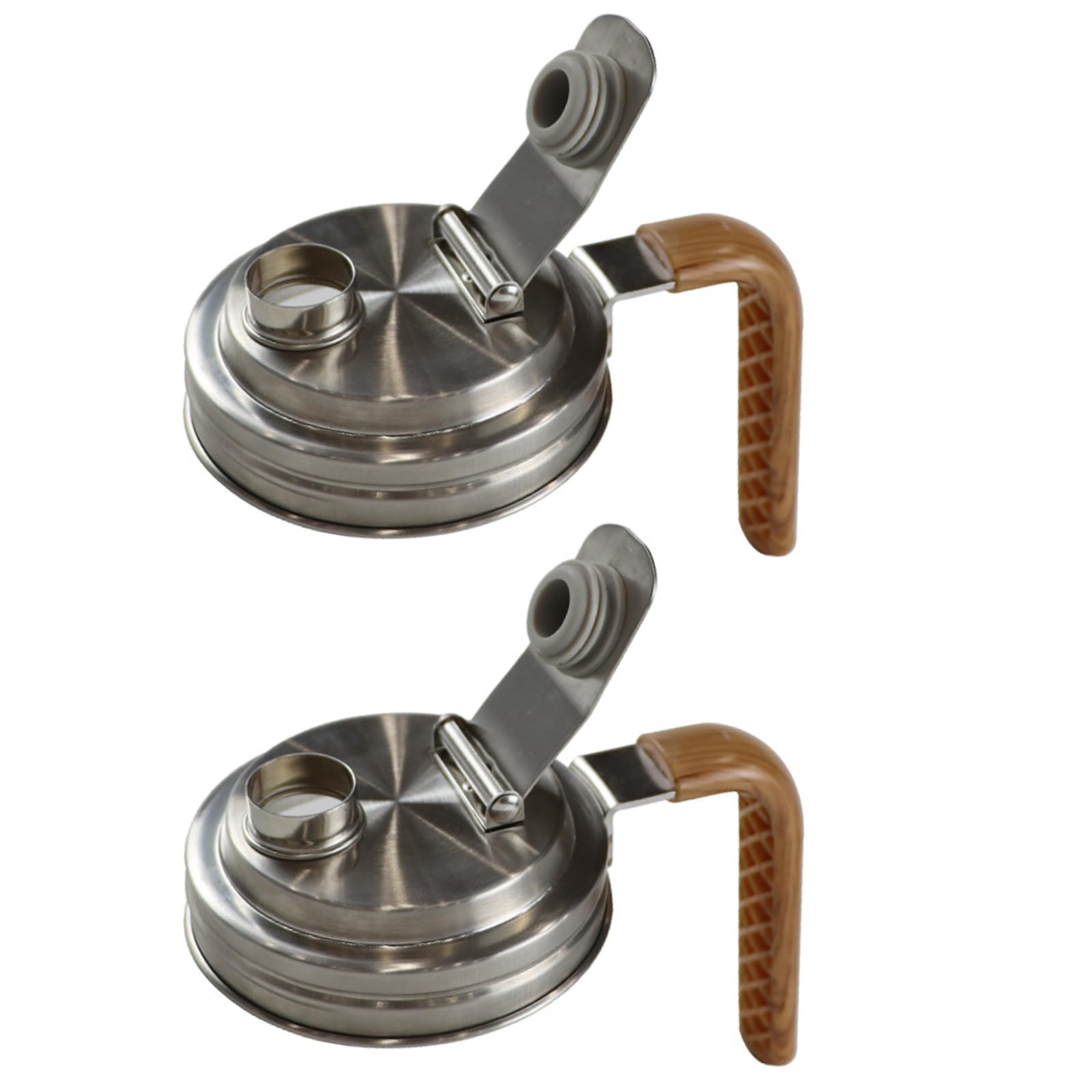 MALSSE Leakproof Stainless Steel Masons Jar Cover with Spout Pouring Lid for Cocktails & Beverages Dispensing Jar Spout Cover Kitchen Pouring Attachments Camping Drink Accessories