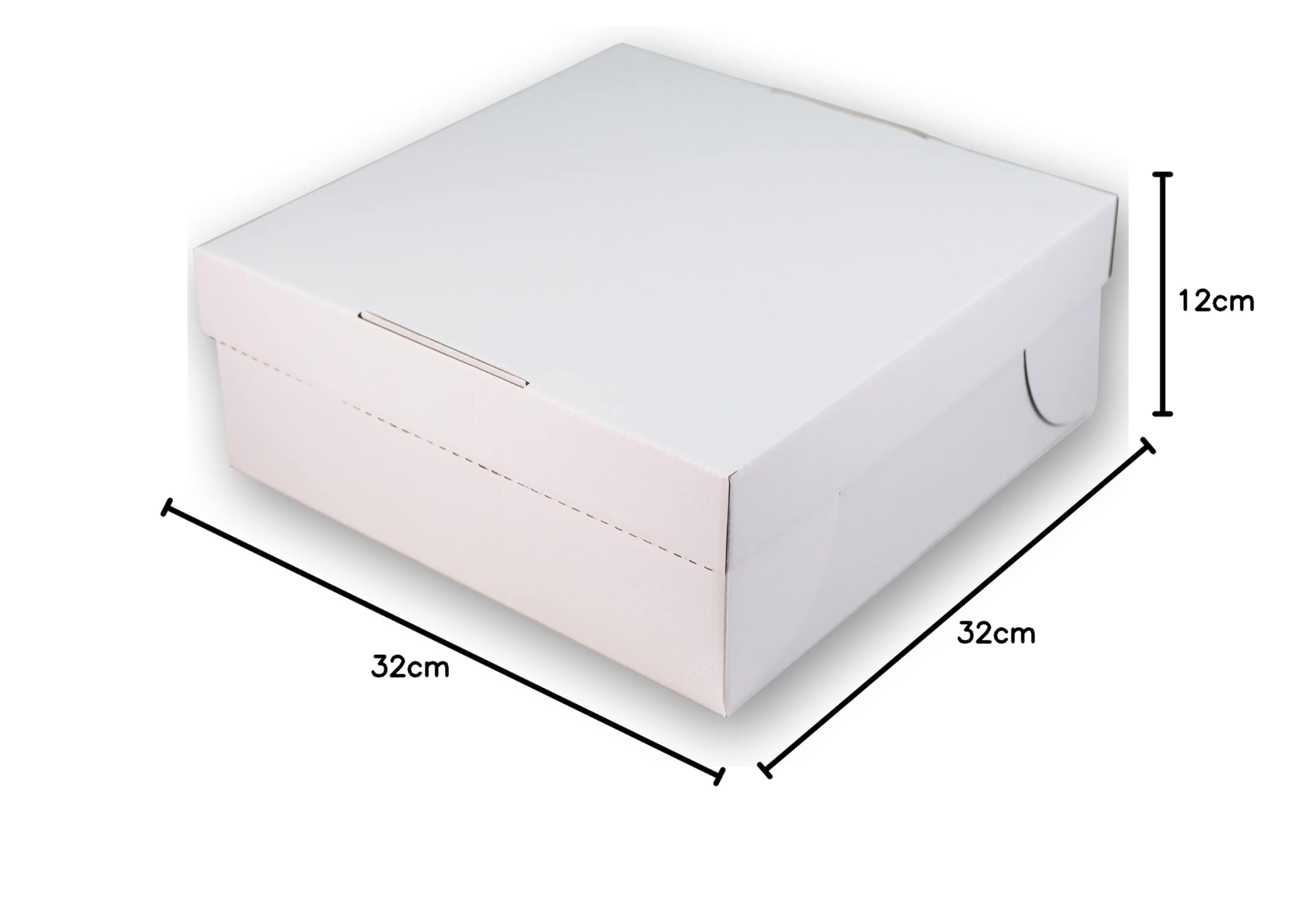 Europack24 50 Tortenkartons 32x32x12cm 2teilig | Transportbox aus Pappe für Torten und Kuchen | Praktische Kuchenkartons oder Cake Box | Die Kuchenbox aus stabiler Pappe als Kuchen Verpackung