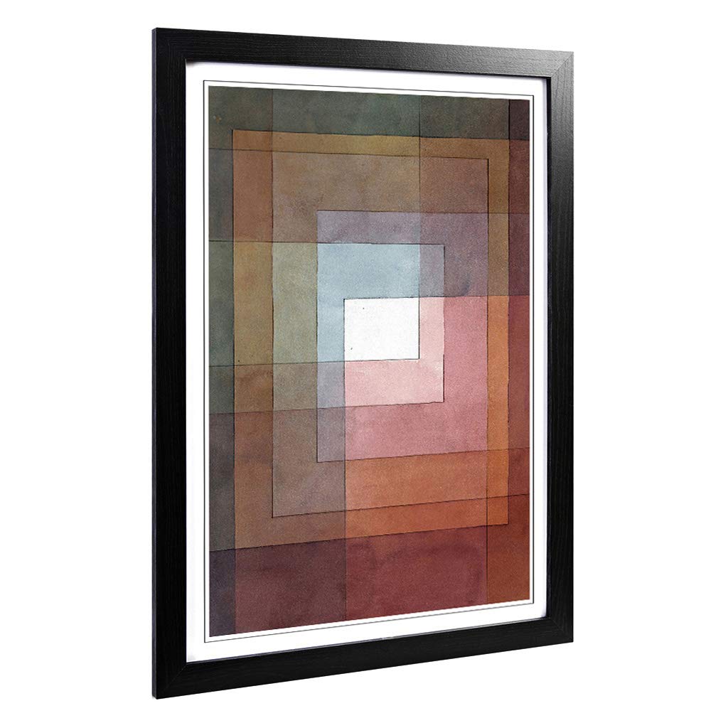 Big Box Art Framed Print of Paul Klee Watercolour Squares Design | Wall Art Picture | Home Decor for Kitchen, Living, Dining Room, Bedroom, Hallway, Office, Black, A2 / 24.5x18 Inch / 62x45cm