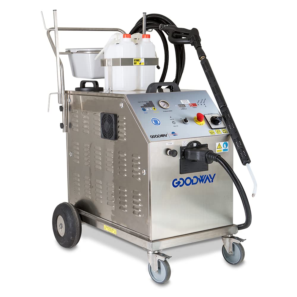 Goodway GVC-36000 Heavy-Duty Industrial Steam Cleaner 3 Phase 480 VAC 53 Amps 4 Boilers Adjustable Pressure Garden Hose