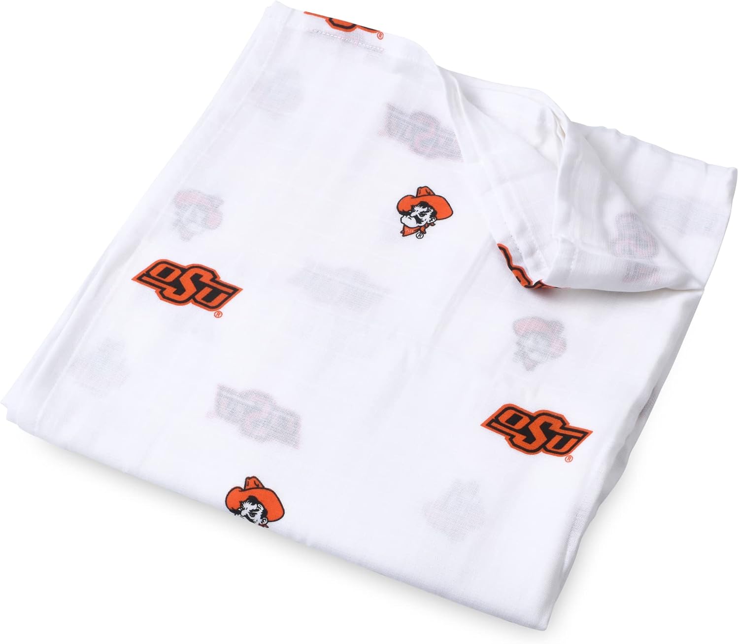 Three Little Anchors Oklahoma State University Muslin Swaddle Blanket 47x47in