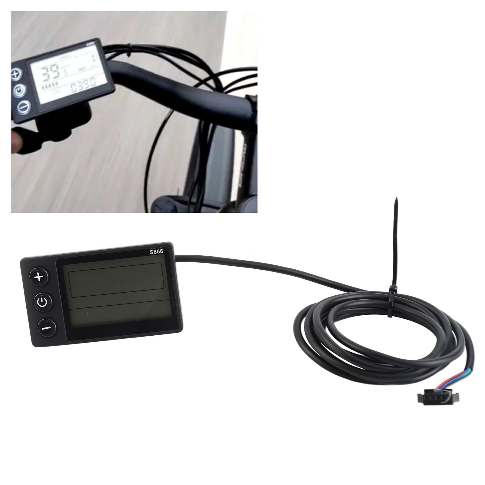 Fauitay S866 LCD-display Voor Elektrische Fiets – 24V/36V/48V, Met Houder 22,2 Mm, IP65 Waterdicht, UART-protocol, Geschikt Voor E-scooters En E-bikes