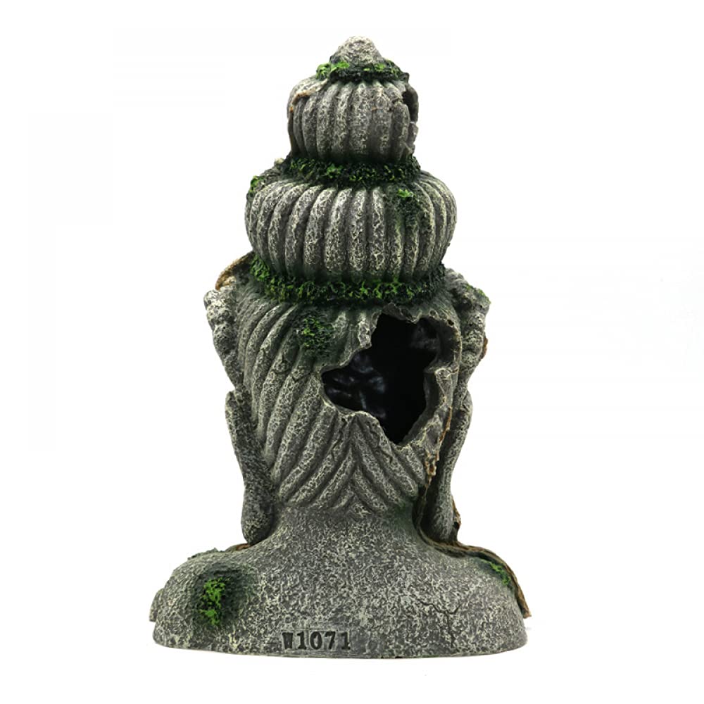 Siqi Retro Buddha Decorazioni per acquari Resina Serbatoio di Pesce Buddha Seduto Statua Ornamento per Acquario Accessori per Animali Domestici Decorazione paesaggistica