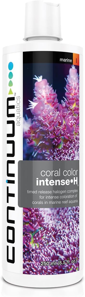 Continuum Aquatics Coral Color Intense H - Time Released Halogen Supplement for Coloration of Corals in Marine Reef Aquariums, 500 ml
