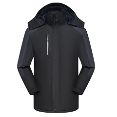 bmkBWO Mens Oversized Winter Coats Warm Waterproof Ski Jacket Windproof Snow Coat Windbreaker Hooded Raincoat