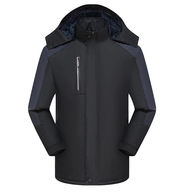 bmkBWO Mens Oversized Winter Coats Warm Waterproof Ski Jacket Windproof Snow Coat Windbreaker Hooded Raincoat