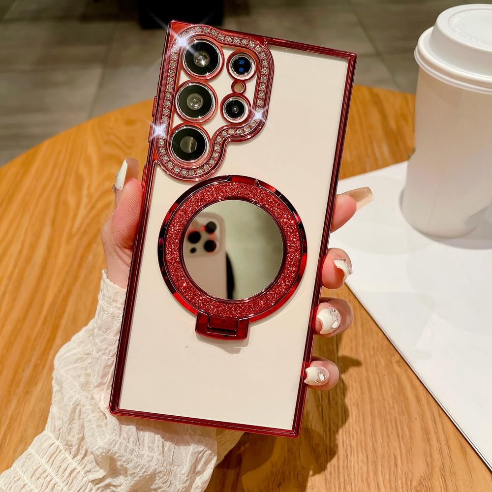 Étui Galaxy S24 Plus rouge coque chic pour selfie miroir et support vidéo - 7