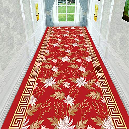 Moqueta corredor antidesgaste para proteger suelos con alfombra de pasillo estilo floral 3