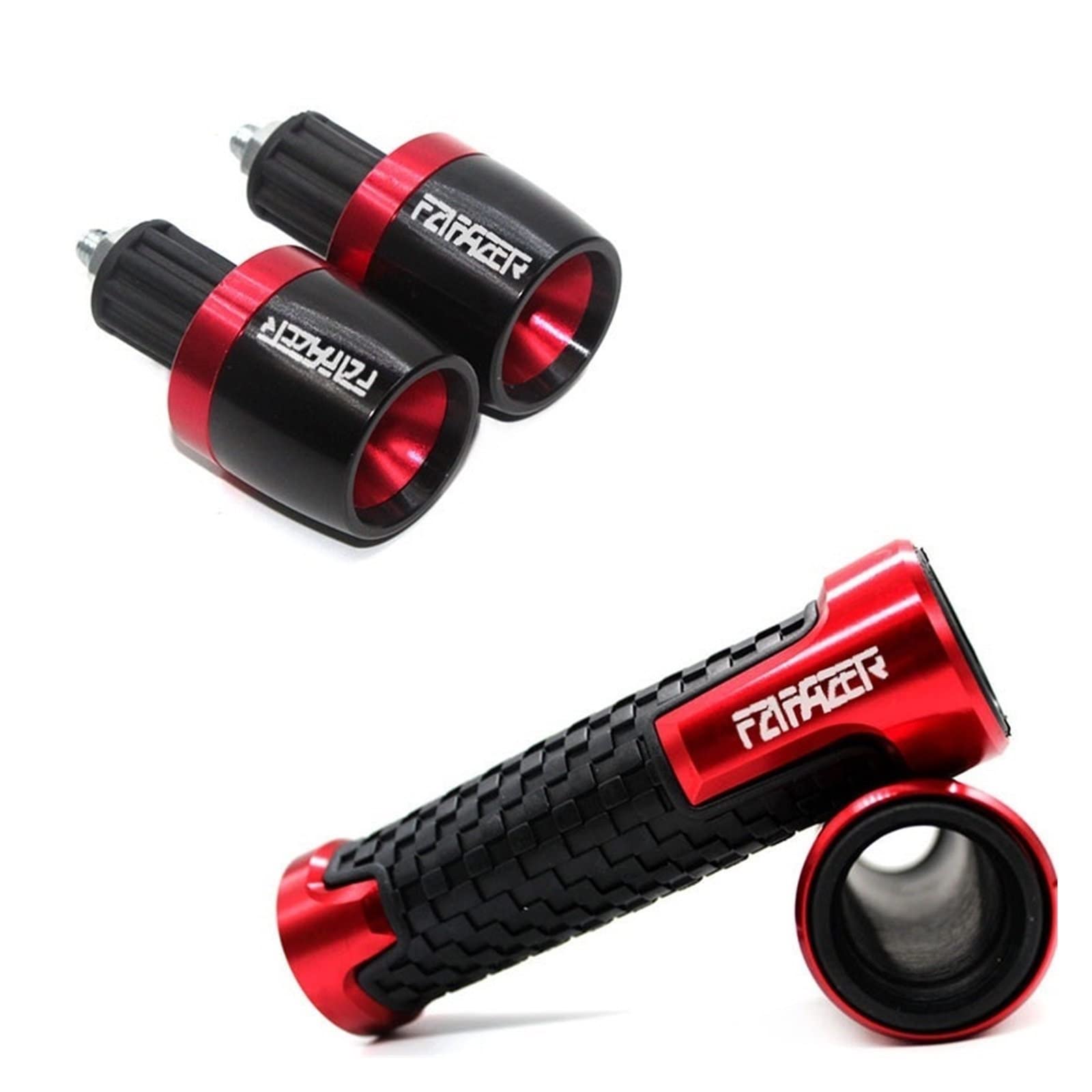 manopole per manubrio moto PER YAMAHA FZ1 FAZER FZ-1 2006-2015 2014 2013 2012 Moto 22mm 7/8 "CNC Manubrio Manopole Impugnatura In Gomma Accessori (Colore : 1)