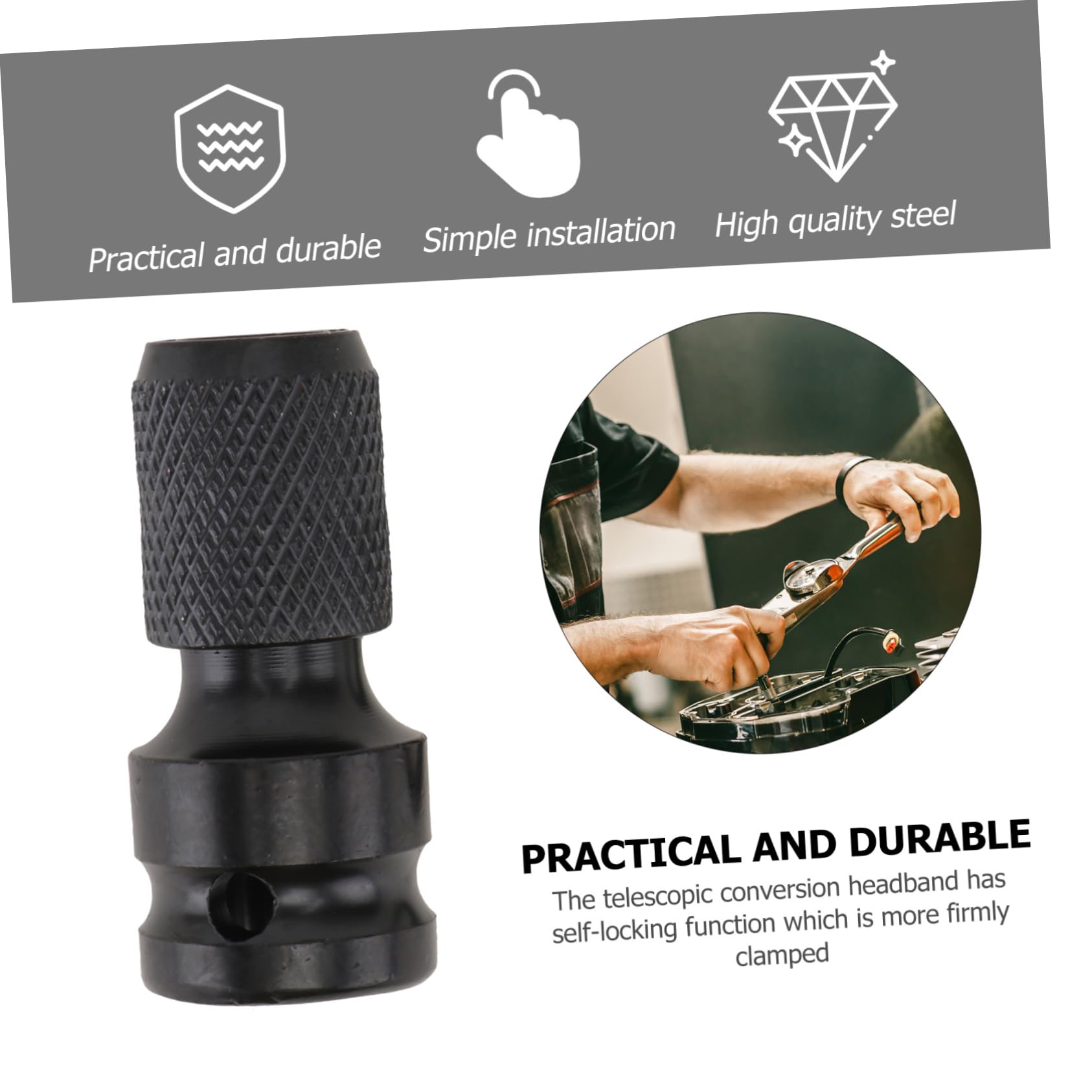 2-Pack Telescopic Drill Bit Converter - Extendable Adapter For Electric Hammer & Drill Bits