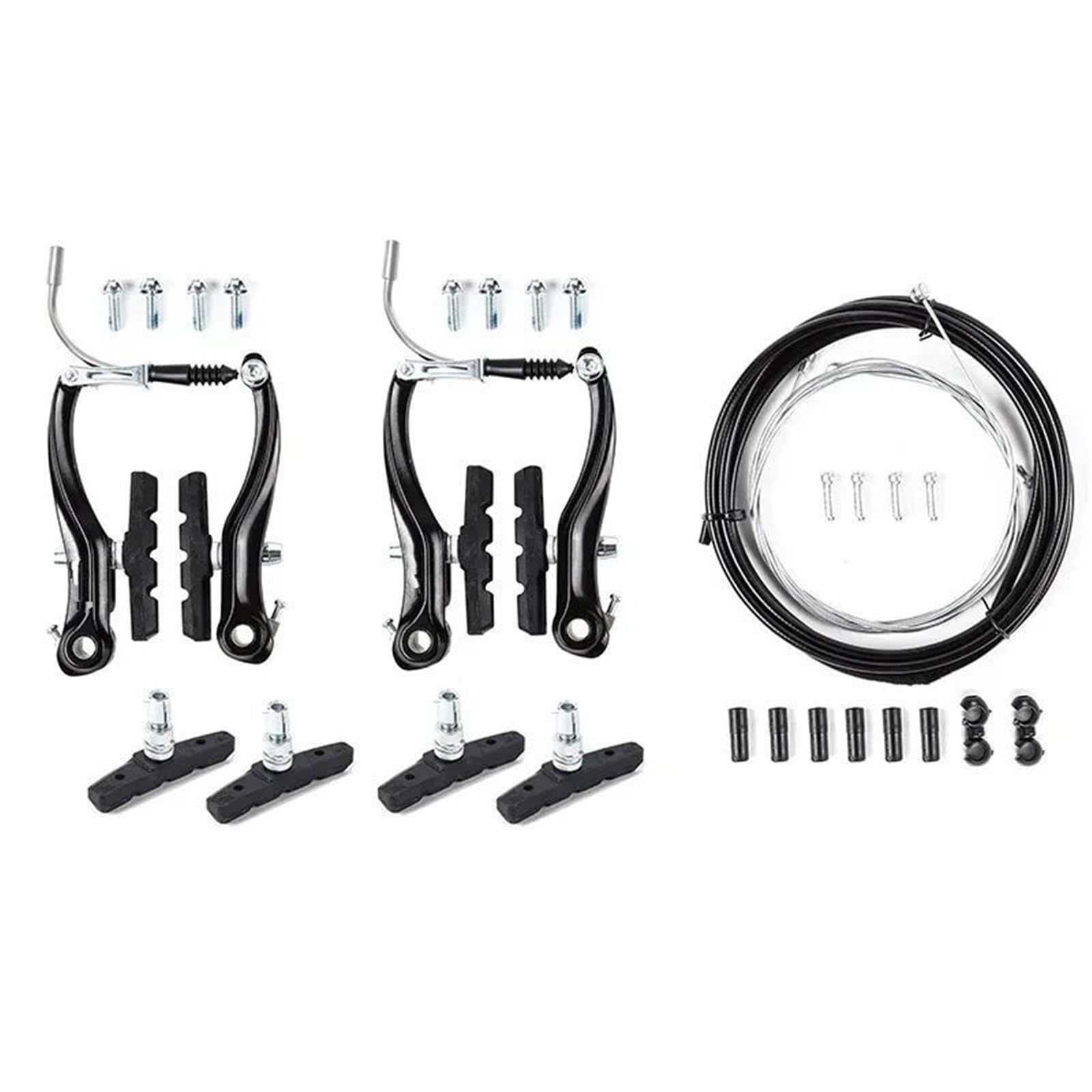 Oapncbvy Caliper-1Pair-Cable Bicycle V Brakes Set Aluminum Alloy Bike Brake Lever Line Pulling V Brake Caliper Cable Road Bike Brake Kit Bicycles Rear Brake Drum Bike Rear Brake Drum(Caliper-1Pair-Cable)