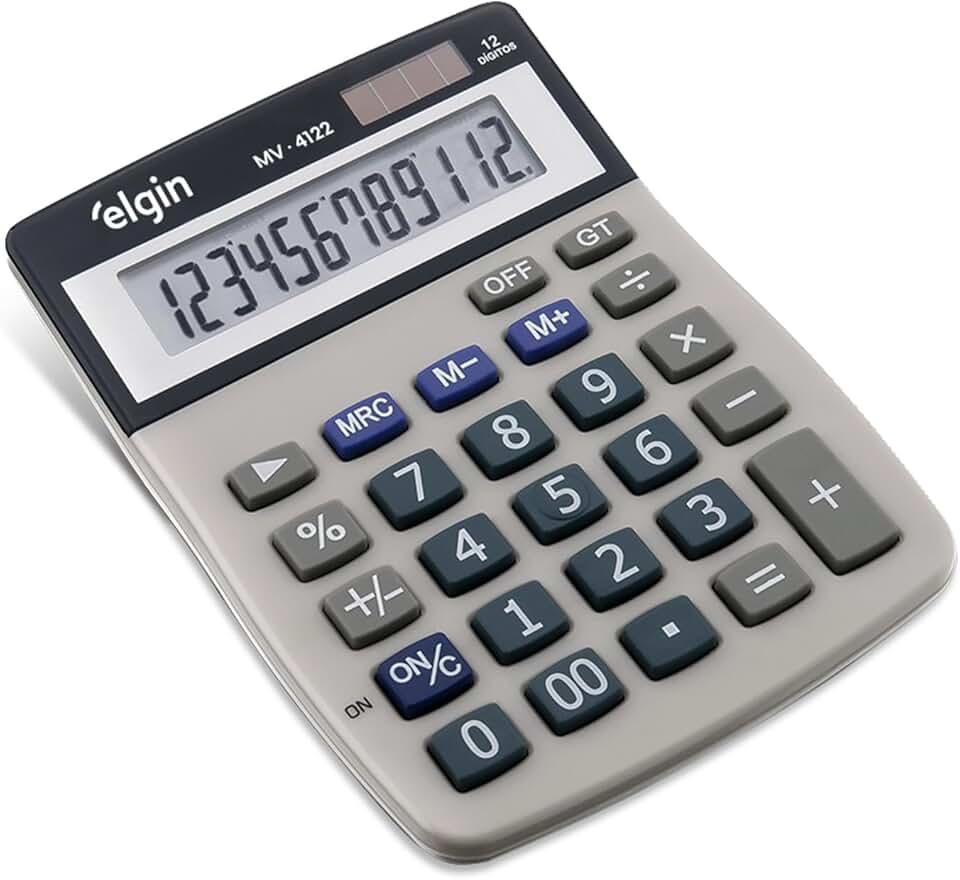 Calculadora de Mesa 12 Dígitos MV 4122 Cinza Elgin