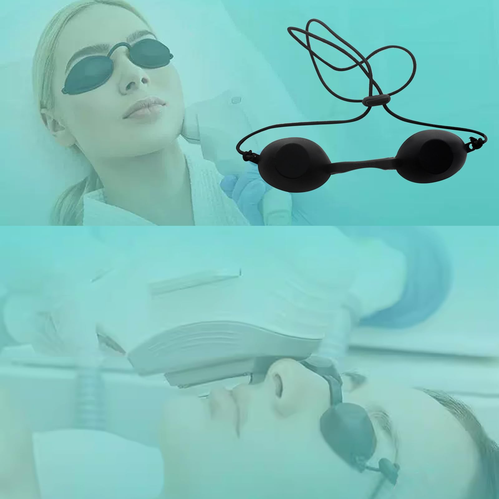 4 Pièces Lunettes Bronzage, Lunettes de Solarium, Silicone Souple Durable Confortable, Lunettes de Protections Noir Convient à la Clinique de Beauté ou à la Maison