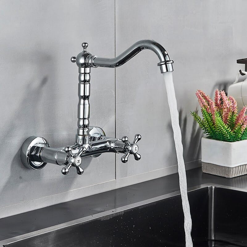 Robinet de cuisine à double poignée idéal pour buanderie et salle de bain