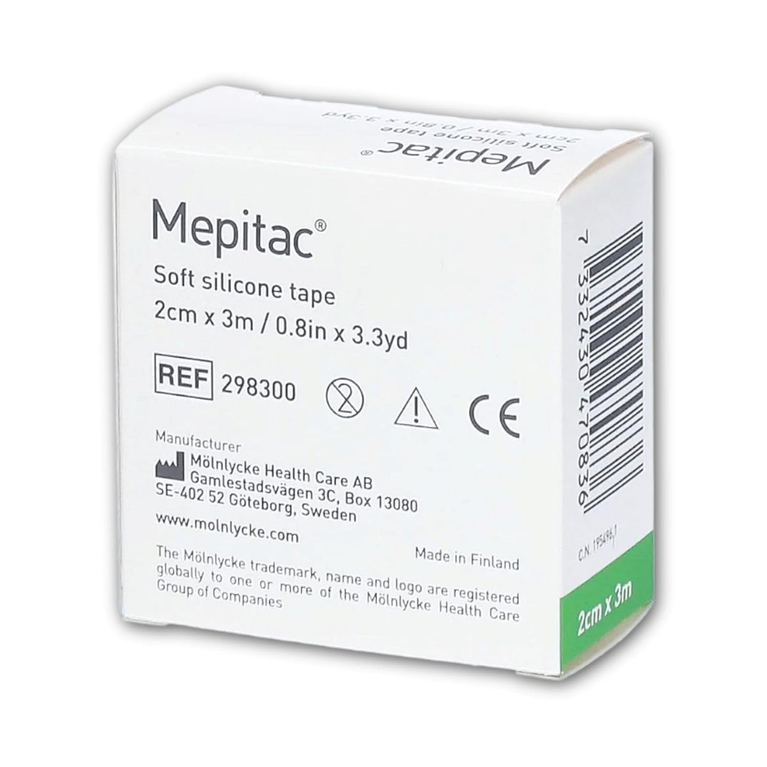 Mölnlycke, Mepitac 2 cm x 3 m, ruban silicone souple.